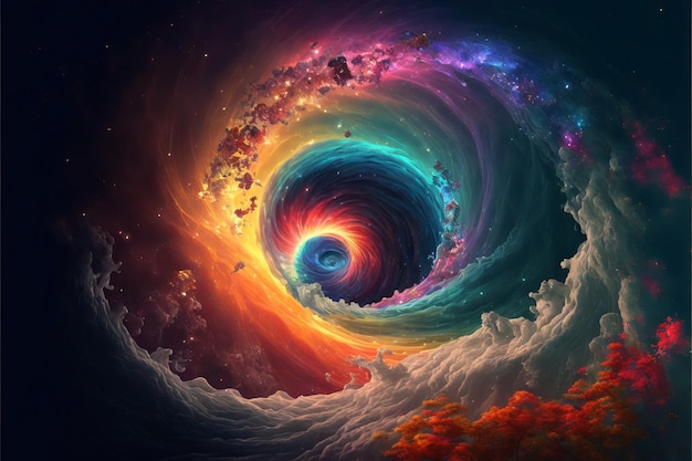 A spiral of colors is being turned into a spiral.