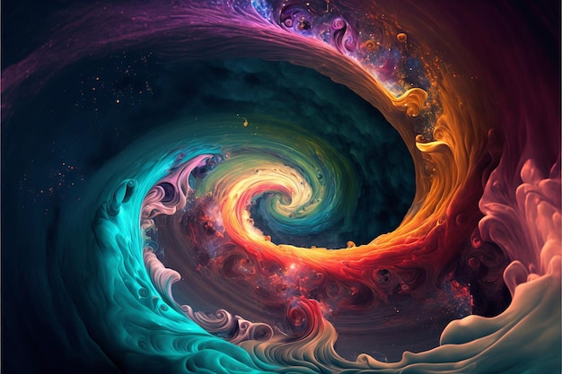 A spiral of colors is a spiral of light.