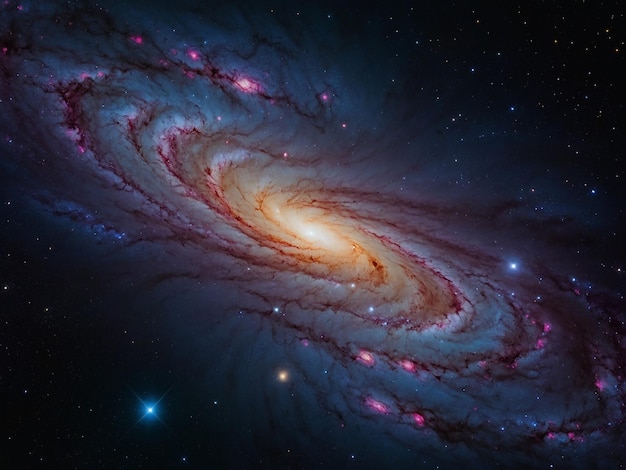 a spiral galaxy with galaxy in the background