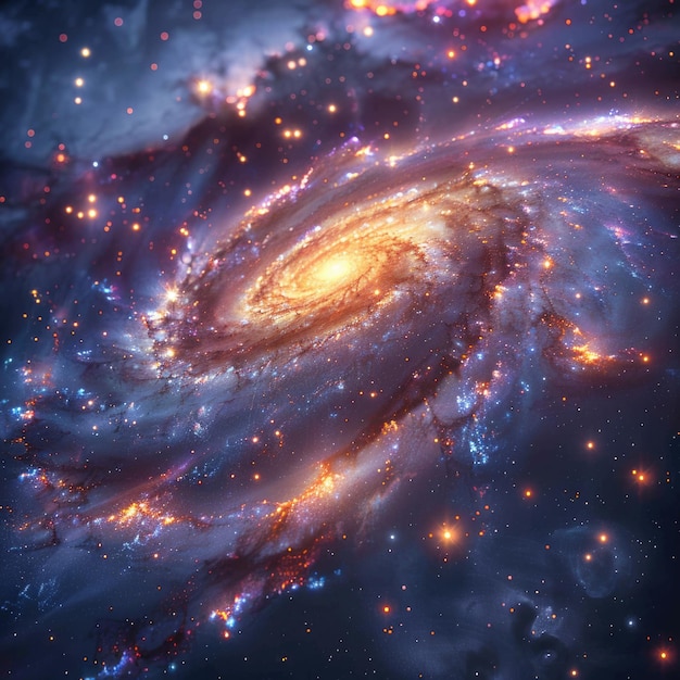 a spiral galaxy with the galaxy in the background