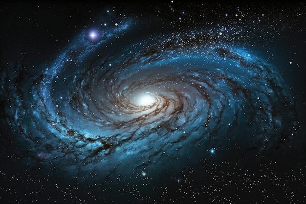 Spiral Galaxy with Stars in the Background Generative AI