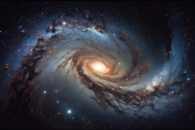 Spiral galaxy with stars in the background generative ai