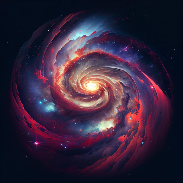 Spiral galaxy with stars in the background generative ai