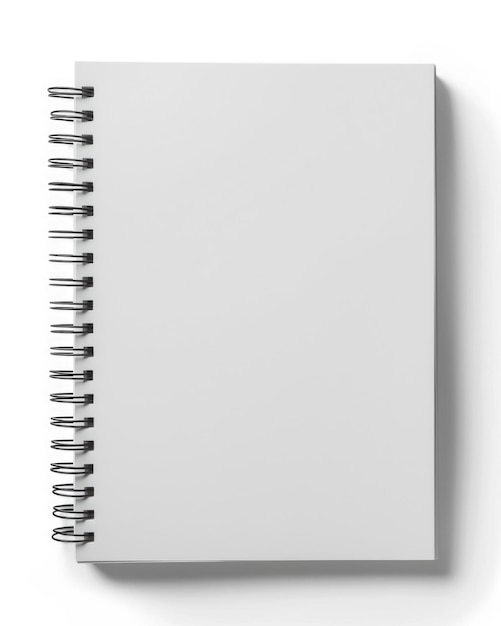 Photo spiral mockup white blank spiral notebook isolated with clipping path for mockup design