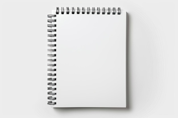 Photo spiral notepad isolated on white background template mock up