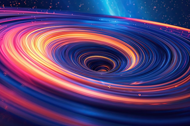 Photo a spiral shaped object in the middle of a galaxy magnetic field background with swirling lines of force