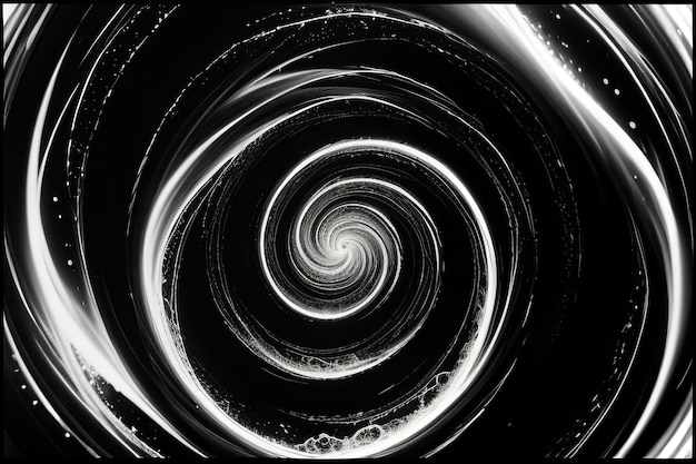 Photo a spiral that is black and white