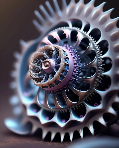 A spiraled gear with a spiral design