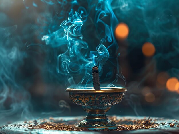 Spirals of Incense Smoke Rising