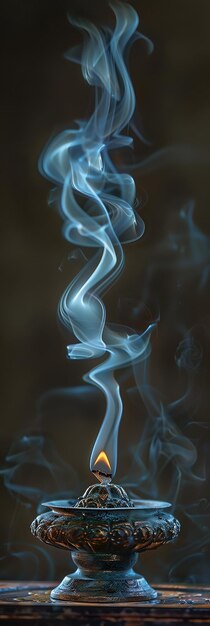 Spirals of Incense Smoke Rising