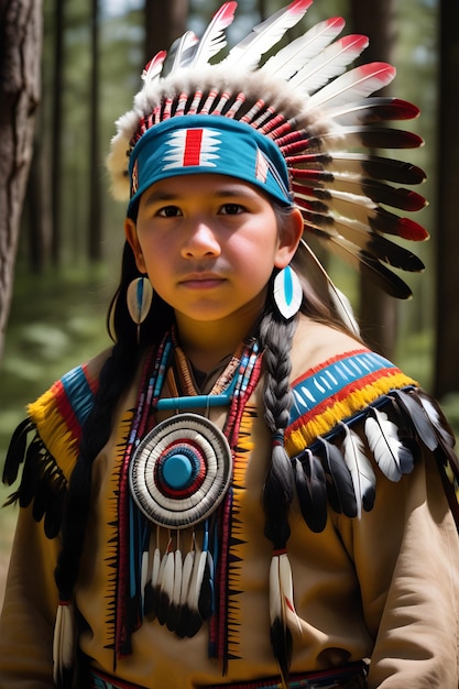 Spirit of the Land Captivating Young Native American Portrait