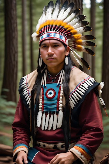 Spirit of the Land Captivating Young Native American Portrait