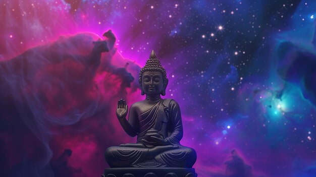 Spiritual background for meditation with buddha