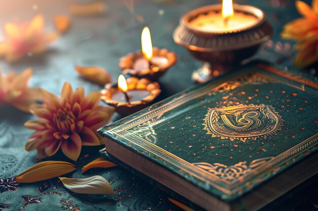 Spiritual books diwali background