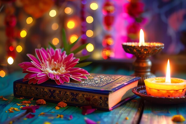 Spiritual books diwali border frame