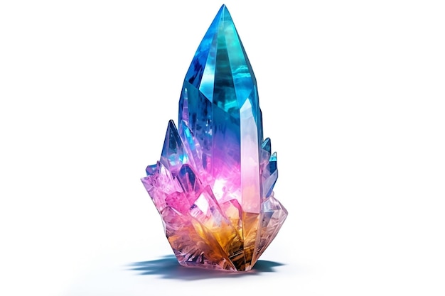 Spiritual Healing Crystal on Transparent Background AI