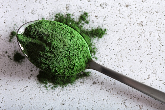 Spirulina powder healthy dietary supplement