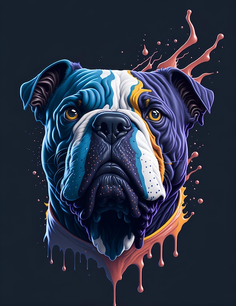 Splash art a american bully head