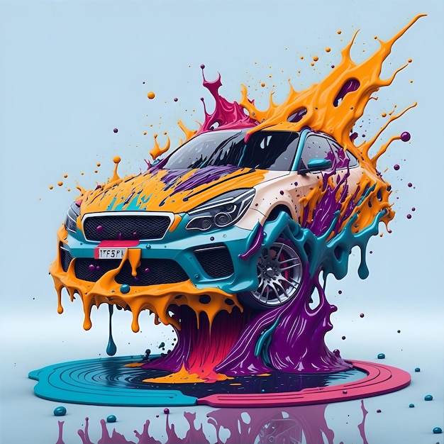 Splash art with car shape