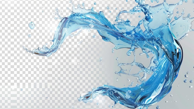 Splash of Blue Water on Transparent Background