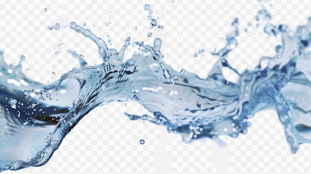 Splash of Blue Water on Transparent Background