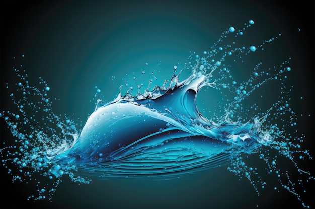 Splash blue water transparent isolated background