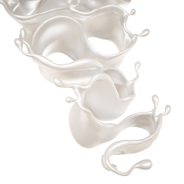 Splash of bright liquid on a white background. 3d illustration, 3d rendering.