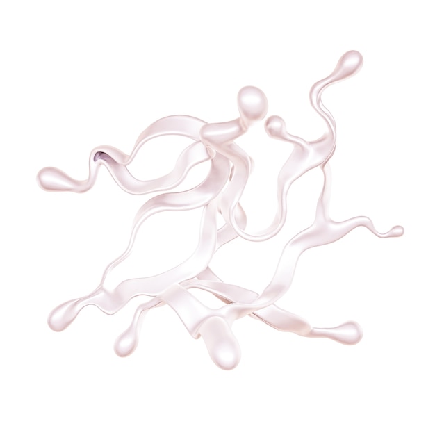 Splash of bright liquid on a white background. 3d illustration, 3d rendering.