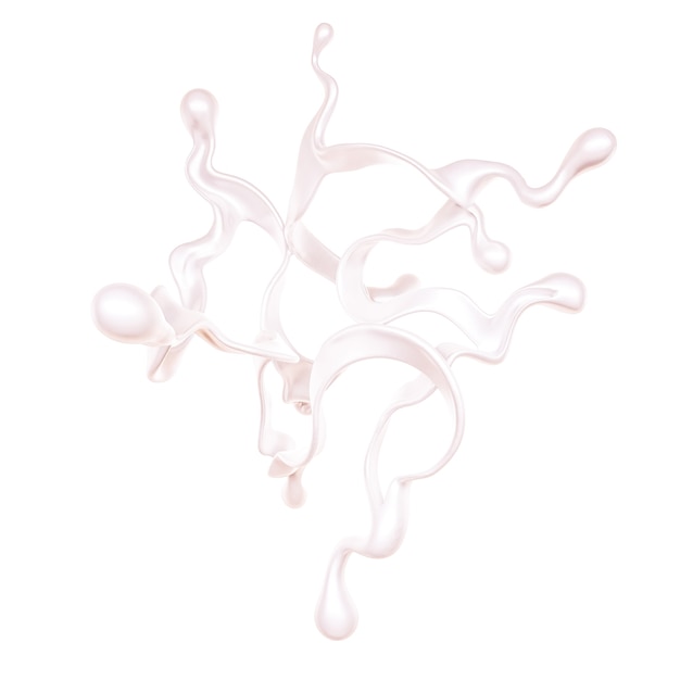 Splash of bright liquid on a white background. 3d illustration, 3d rendering.