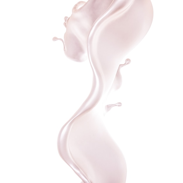 Splash of bright liquid on a white background. 3d illustration, 3d rendering.