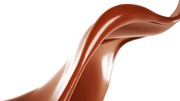 A splash of chocolate. 3d illustration, 3d rendering.