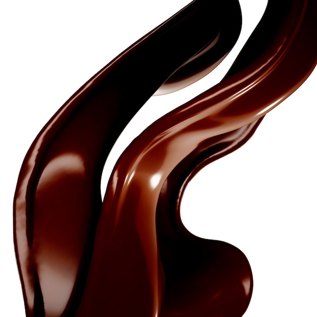 A splash of chocolate. 3d illustration, 3d rendering.