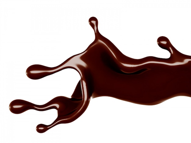 A splash of chocolate. 3d rendering.