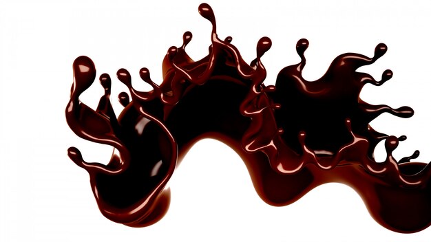 A splash of chocolate. 3d rendering.