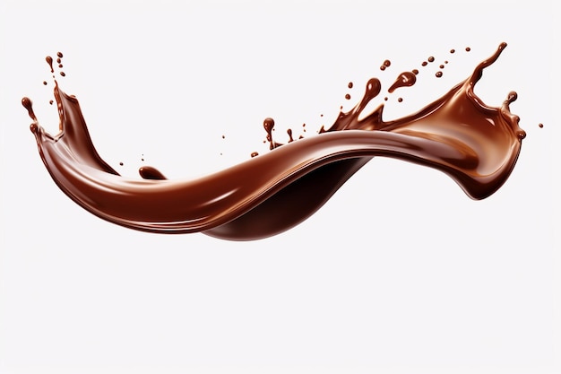 A splash of chocolate with a splash of brown liquid