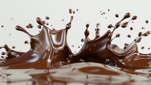 a splash of chocolate with splashes of milk