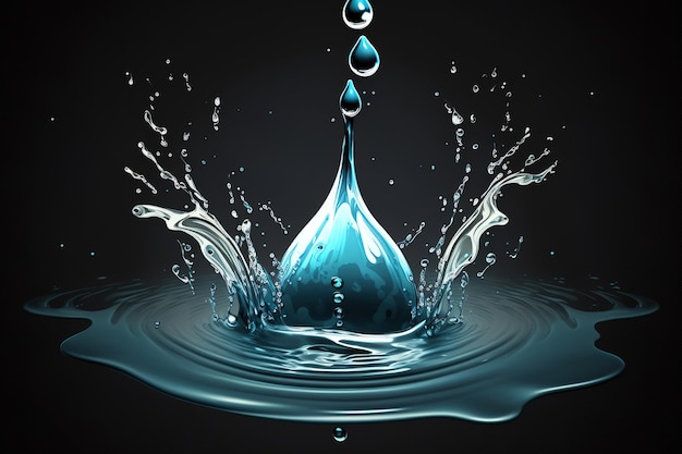 Splash of clean water on a dark background