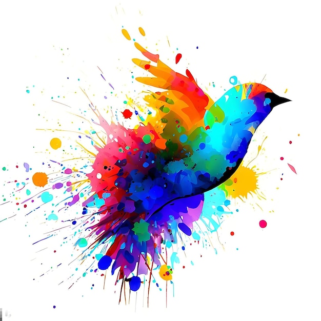 Splash colorful fantasy bird