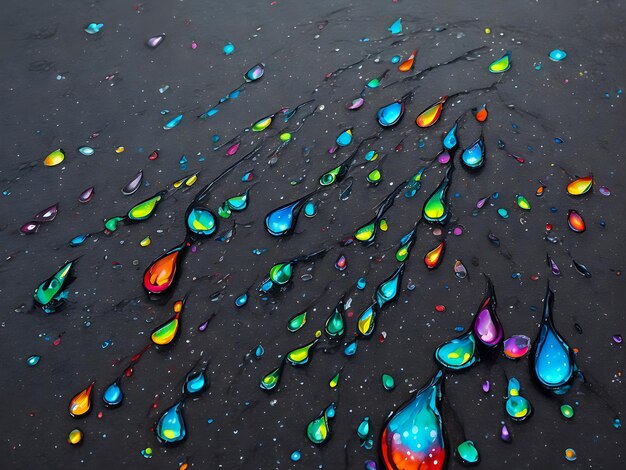 Photo splash of colorful liquid paint on a black background paint splash on black background