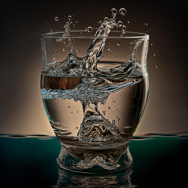 Splash in a glass of water Generative AI