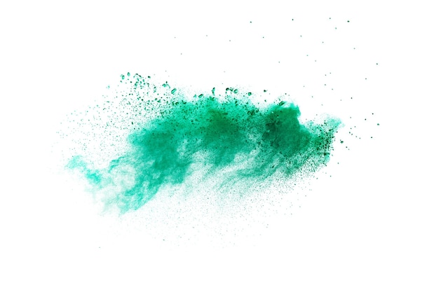 Splash of green colored powder