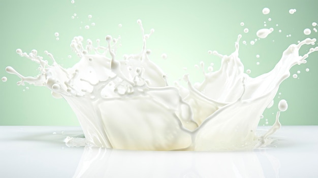 Splash of milk or cream isolated on a white background Ai Generative