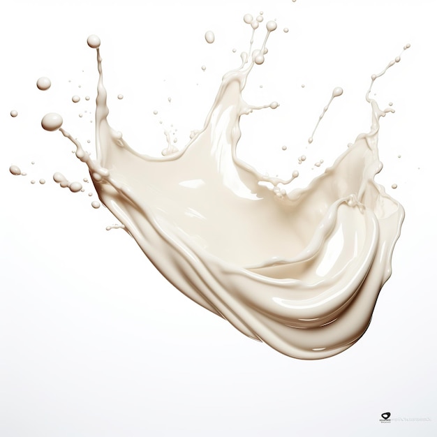 Splash of milk or cream isolated on white or transparent background AI Generated