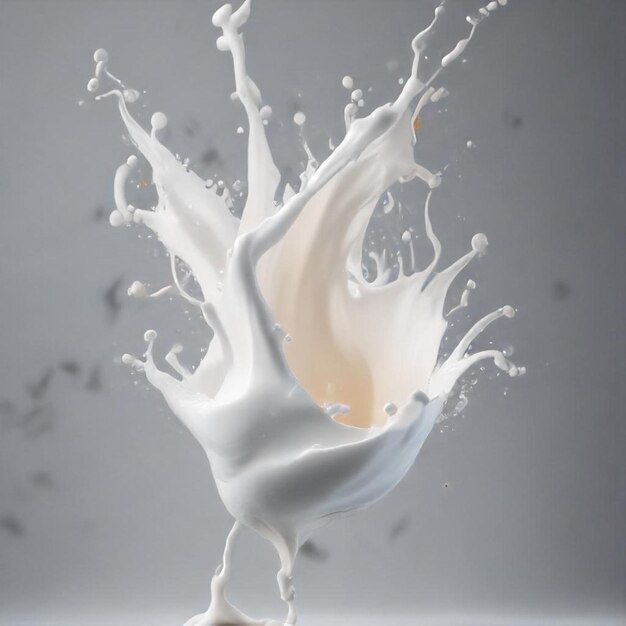 Photo a splash of milk is being poured into a glass