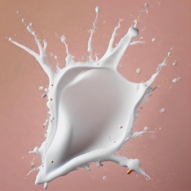 Photo a splash of milk is being poured into a white splash