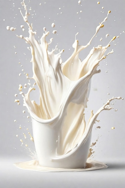 a splash of milk is shown in the air Generative AI