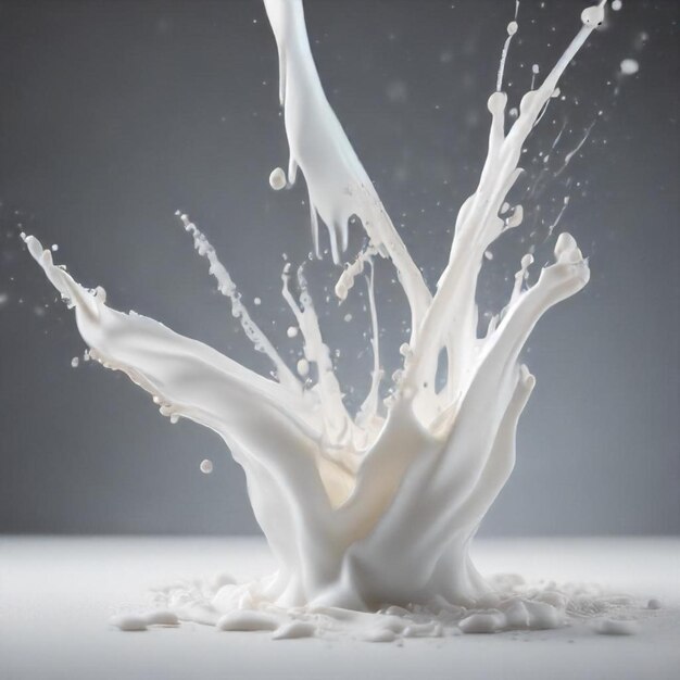 a splash of milk is shown from a bottle of milk