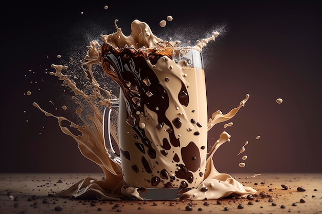 splash of milk and splash of chocolate creative ai