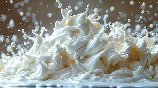 a splash of milk that is being poured into a glass