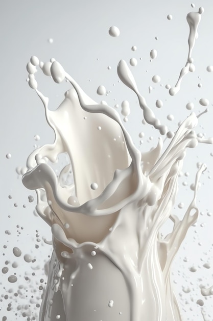 A splash of milk with a white background